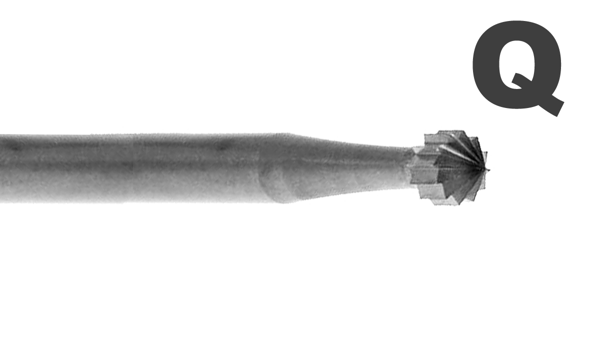 WS SQ cutter type Q, concave, head Ø 2 mm, shank 2.35 mm, 6 pieces | 289288