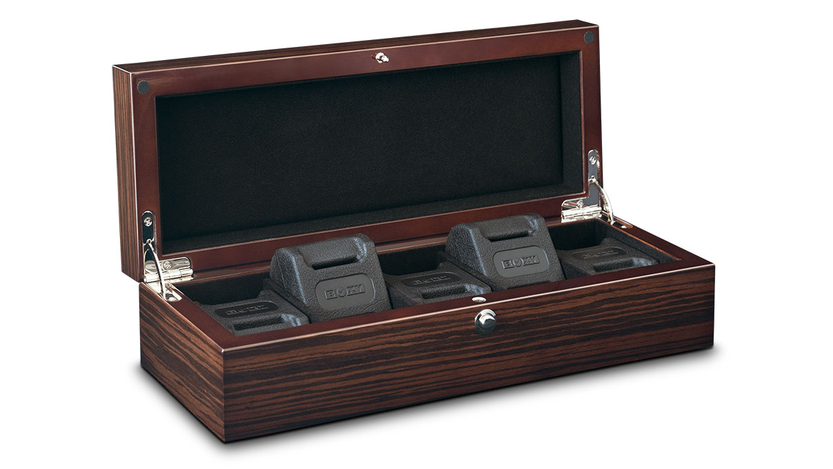 Beco watch collector's box for 5 watches, Makassar, polished