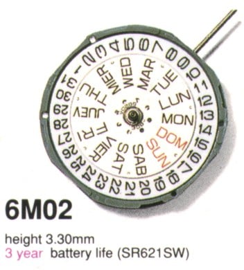 Mvt. Miyota 6M02 10 1/2''' DAY/DATE3 SC Quartz (364 | SR621SW)