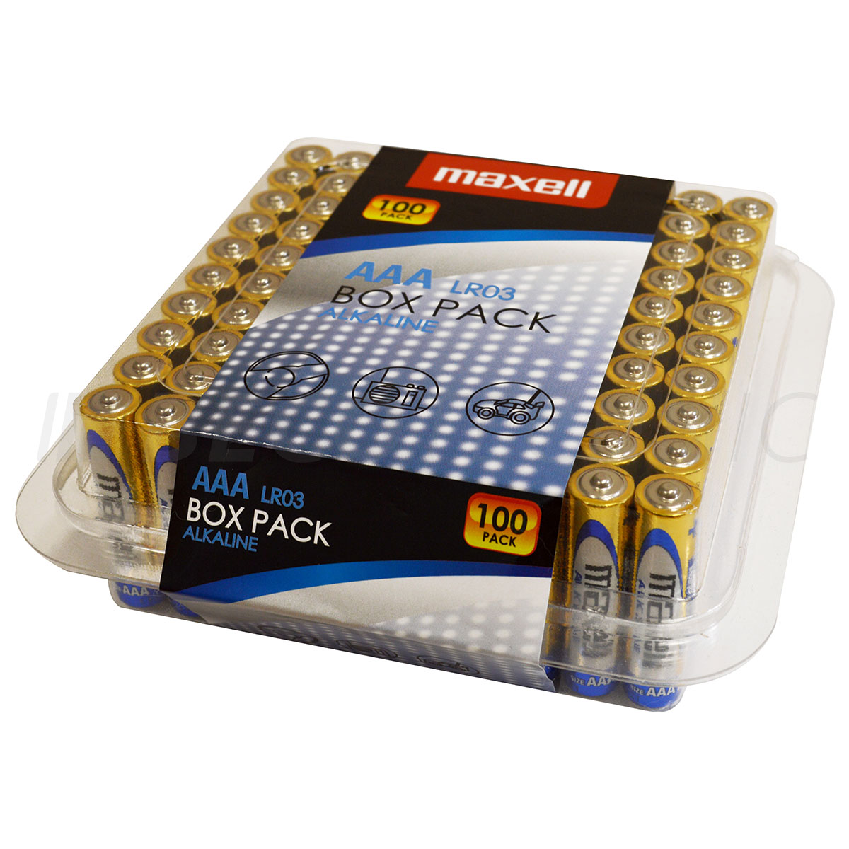 Maxell Alkaline LR03 AAA Micro 1,5 V Batterie, 100 Stk. im Box Pack
