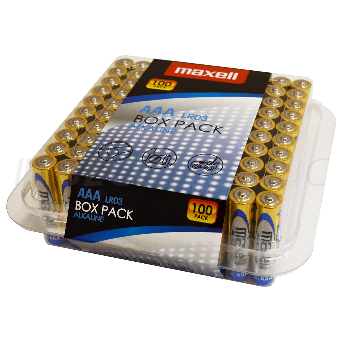 Maxell Alkaline LR03 AAA Micro 1,5 V batterij, 100 stuks in Box Pack