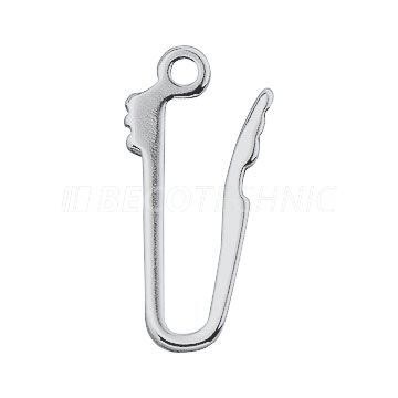 Hakenschnäpper, 1-reihig, 14 x 7 mm, 925/- Silber, rhodiniert, poliert