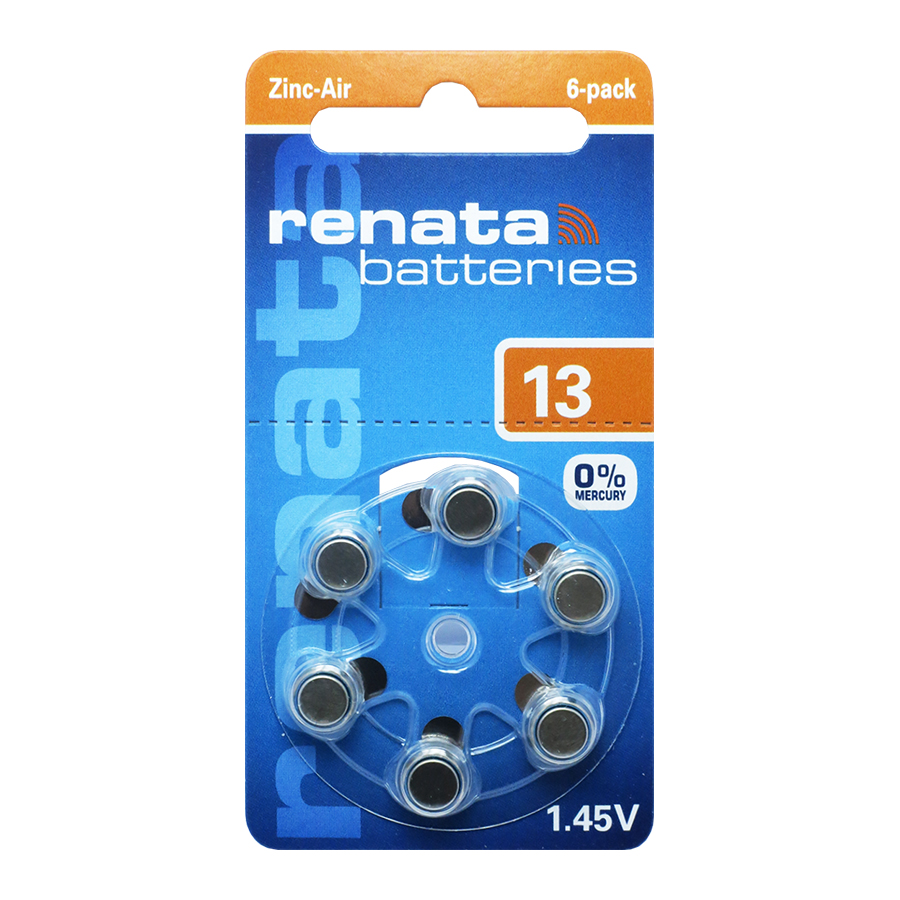 Renata 6 Hörgerätebatterien Nr. 13, Blister