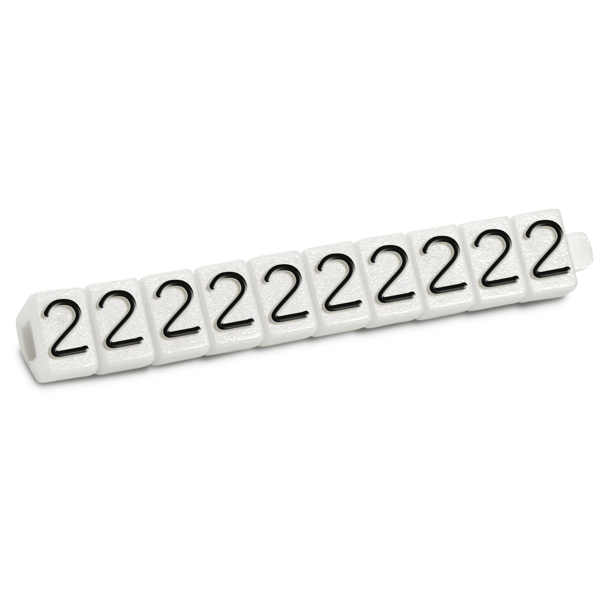 Prijscijfer afgedrukt met: "2", Wit, Zwart, 100 stuks