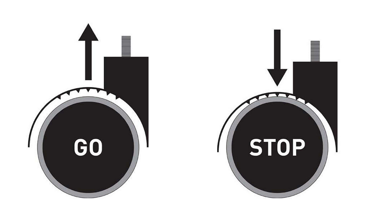 Bimos Sitz-Stopp-Rollen für Arbeitsstuhl Neon und Hocker 9463, 9461 bzw. 9463L