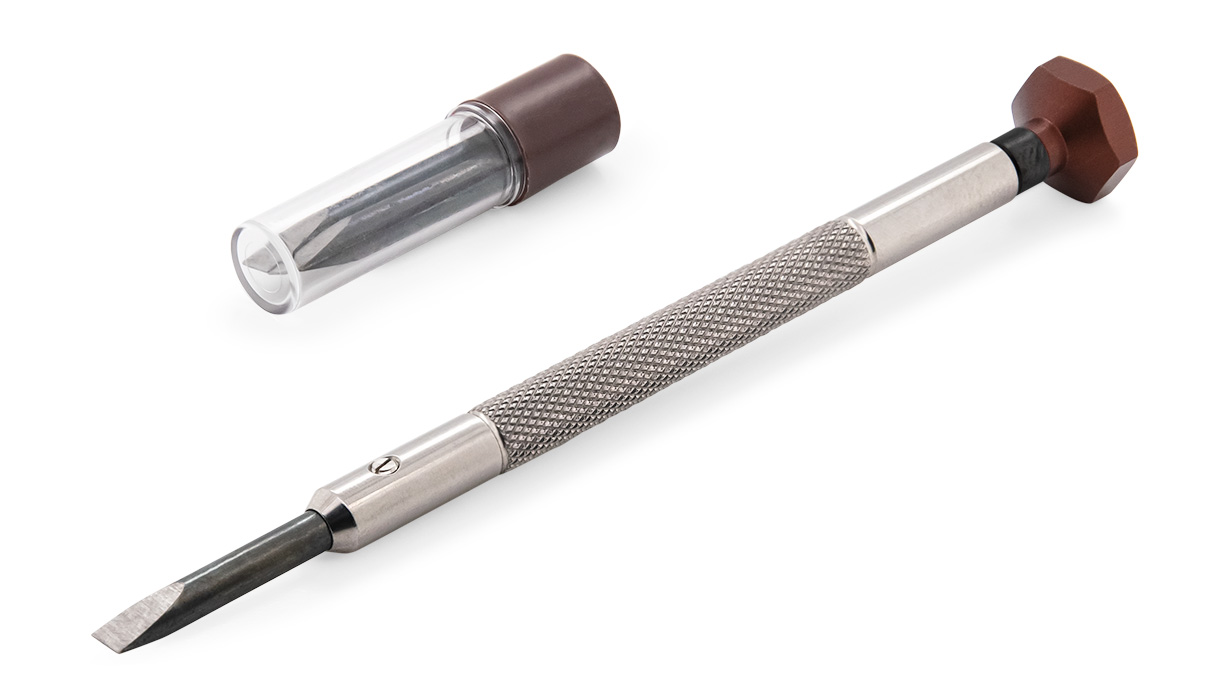 VOH screwdriver, blade 3 mm, brown, with replacement spare blade