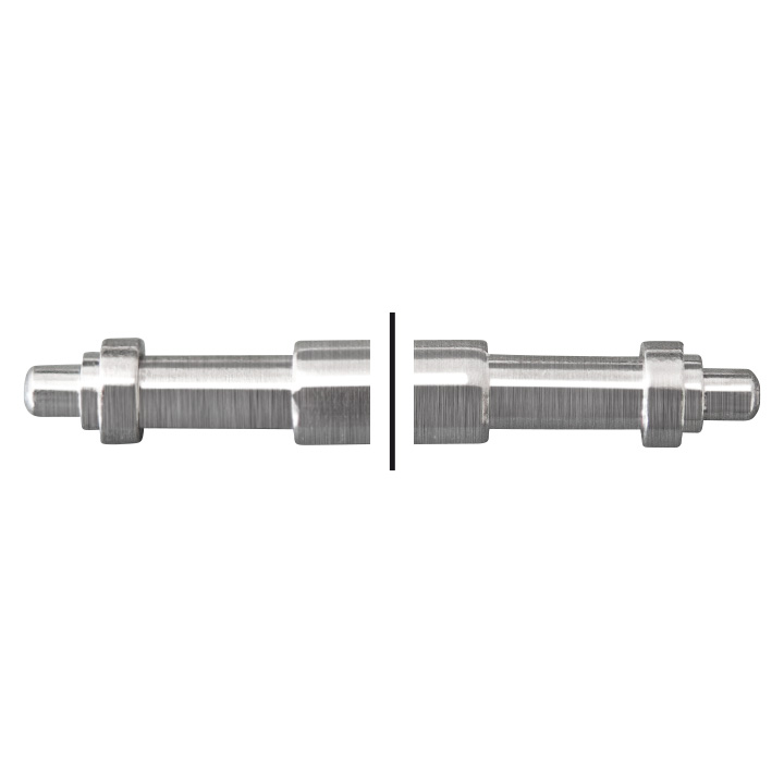 Federstege, Rohr Länge 19,00 mm, Ø 1,80 mm, Zapfen Länge 1,00 mm, Ø 0,88 mm