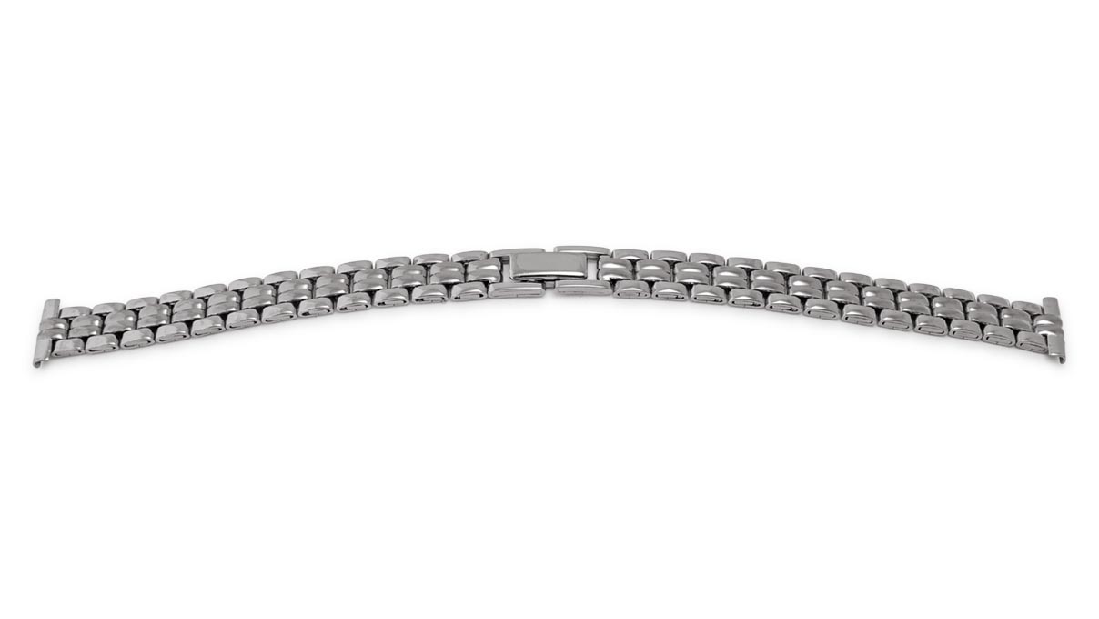 Metallarmband, Edelstahl, poliert, gefaltet, Anstoßbreite 8 - 12 mm