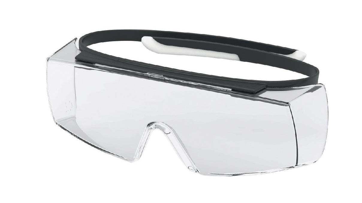 Überbrille für Brillenträger mit hochflexiblen Bügeln, chemikalienbeständig, EN 166