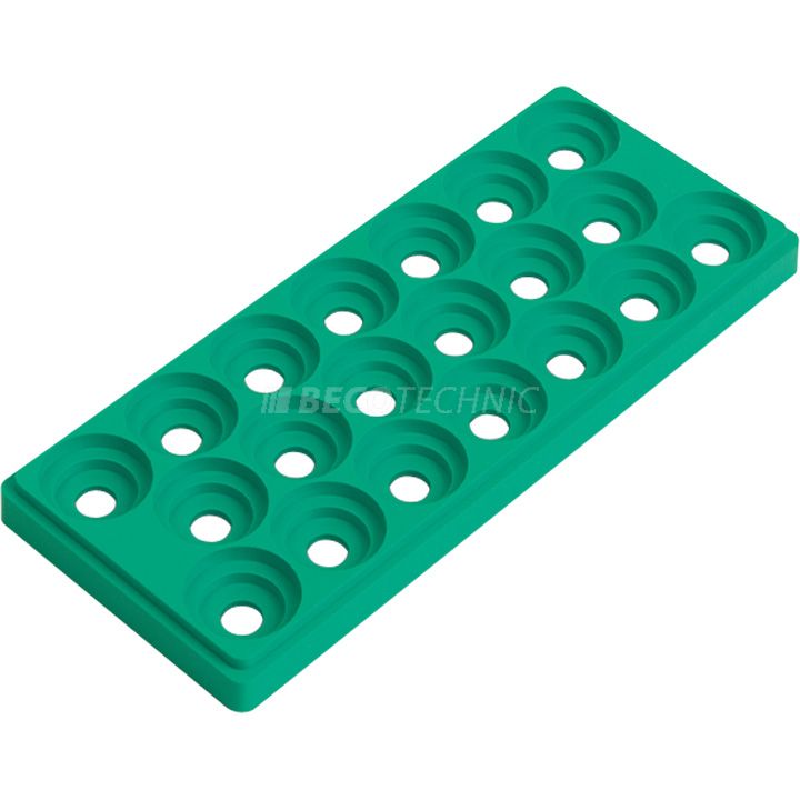 Tray for bottom plates, 20 compartments Ø 27,2 x 4 mm