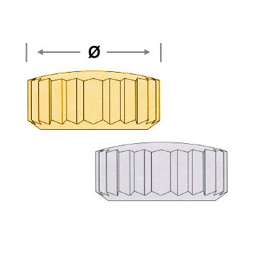 Sortiment à 24 WD-Kronen 920N, Edelstahl-3 Micron gelb verg., Rohr kz., GW 0,90, Tube 1,8, Kopf Ø 3,00-4,50 mm