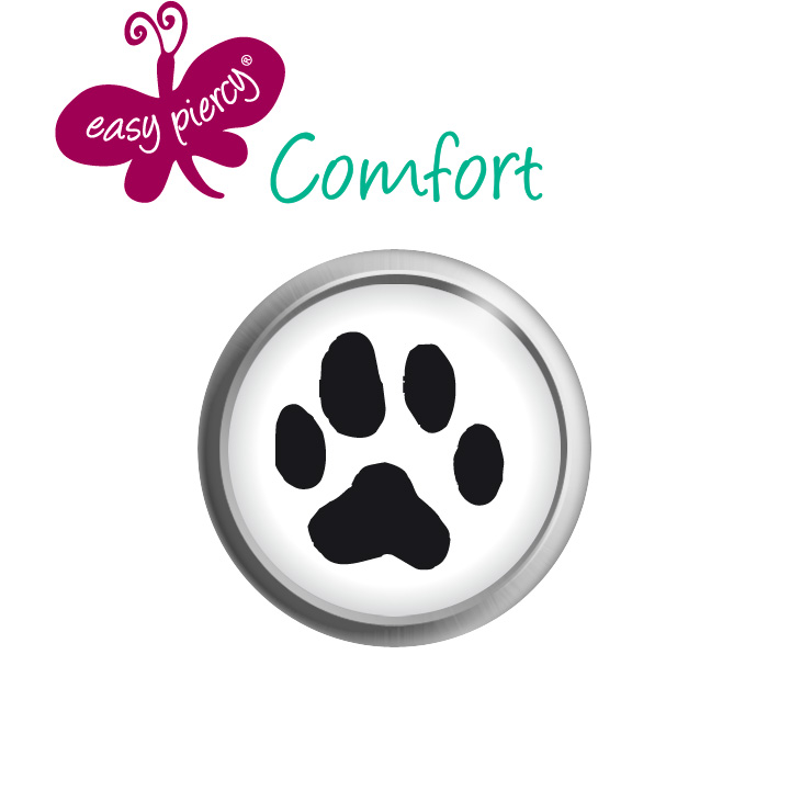 1 paar Easy Piercy Comfort oorknopjes Ø 5,5 mm, wit, poot