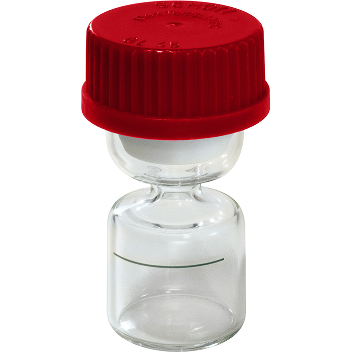 Bergeon 7066 epilame glass bottle, with basket