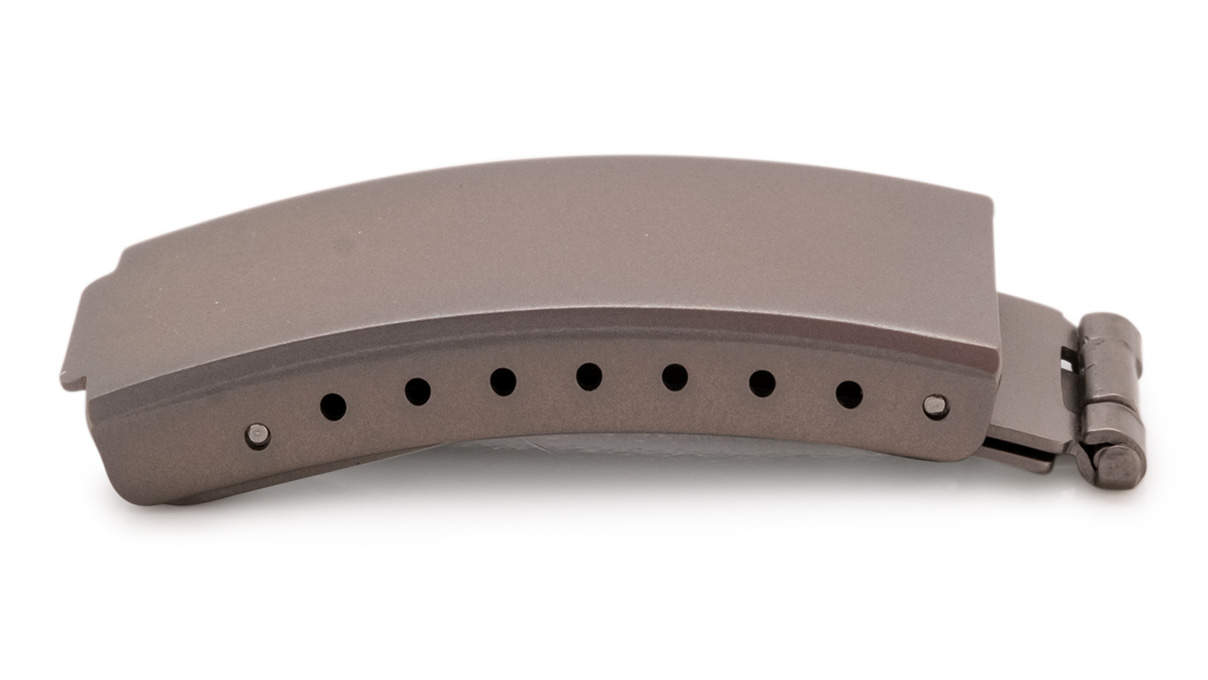 Folding clasp for metal bracelets, end-piece/width: 10 mm, 16 mm, Satin-finished, Titanfarben, Titanium