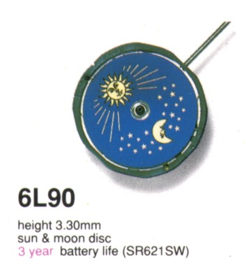 AU-Werk Miyota 6L90 6 3/4 x 8''' SC SUN MOON Quarz (364 | SR621SW)