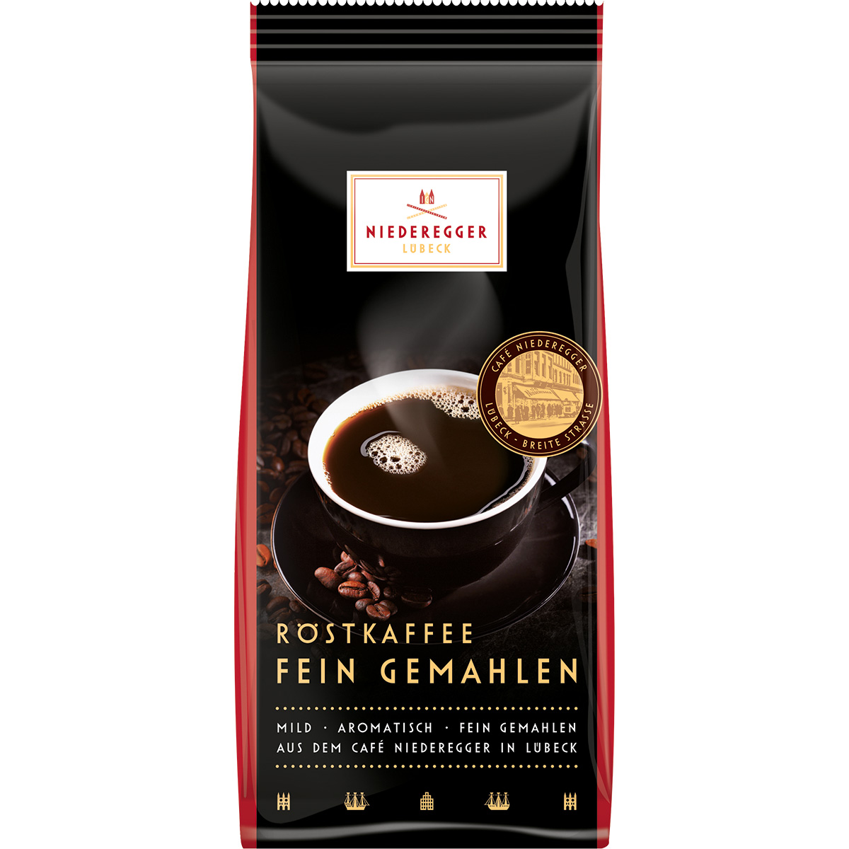 Niederegger gebrande koffie, fijngemalen, 250 g