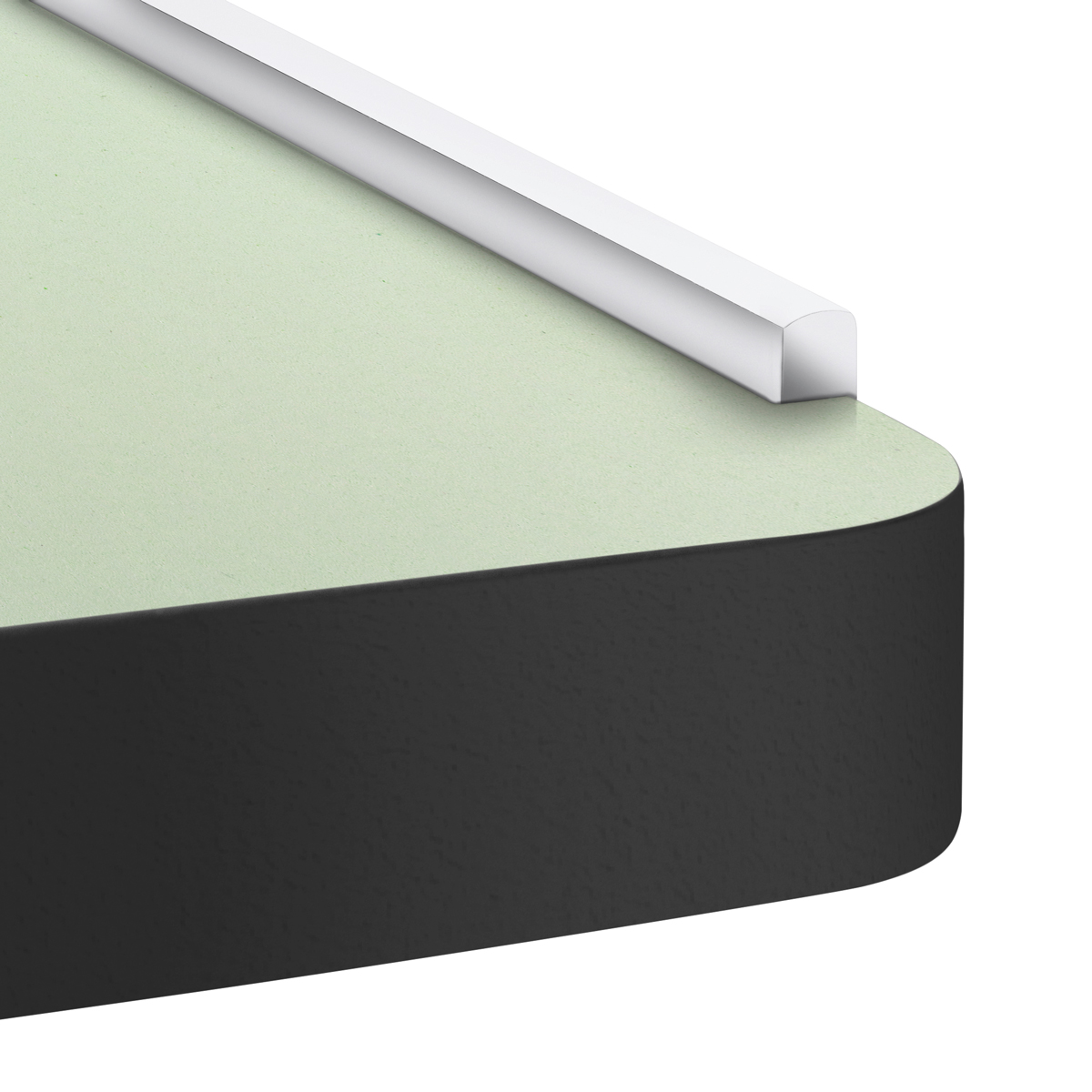 Bench top 100 x 60 x 4 cm, surface Softstop light green, border mineral material white, optional equipment for
Ergolift Evolution