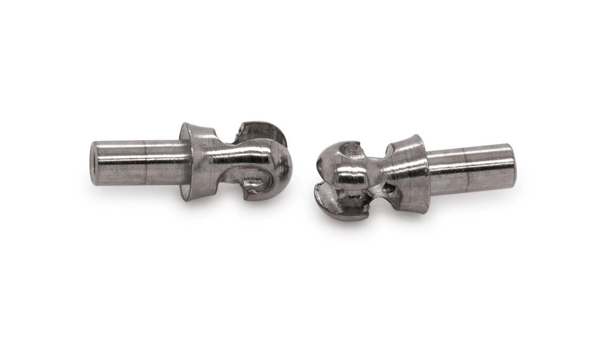 Kugelgelenk, zum Perlfädeln, Edelstahl, Ø 1,5 mm, Länge 6,5 mm