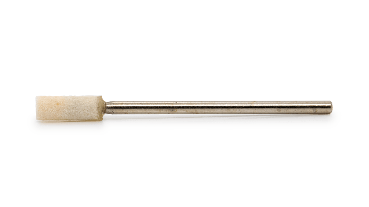 Filzpolierkörper, weiß, Zylinder, Ø 4 mm, HP-Schaft