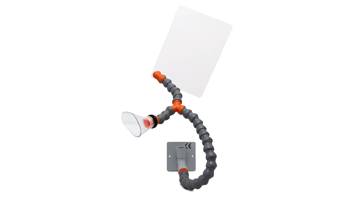 Saugarm mit Plexiglas Schutzschild für Absauganlage Airbox