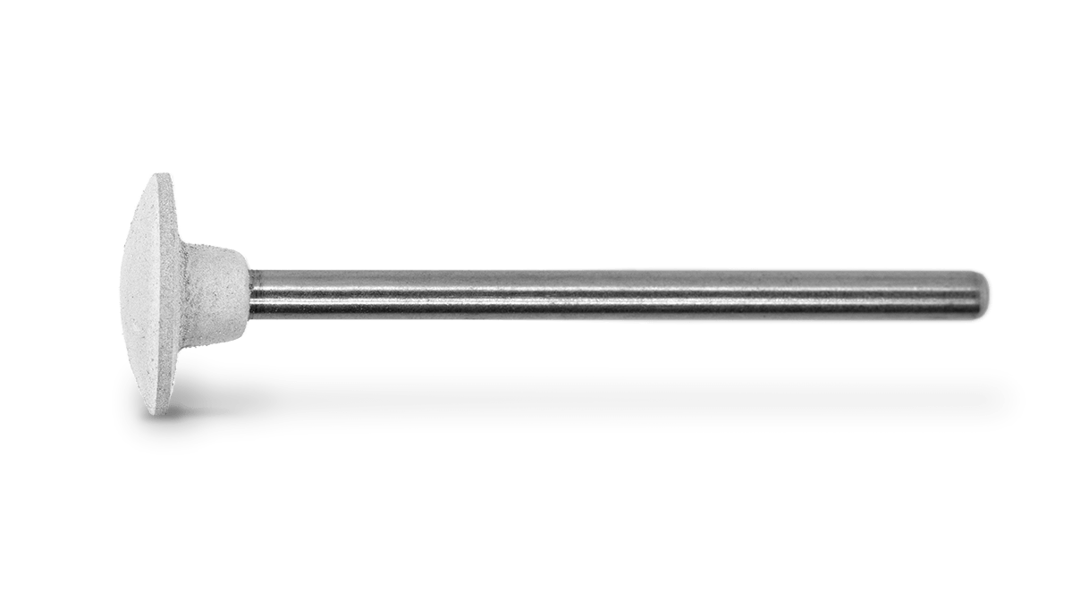 Polierer Universal, weiß, Linse, Ø 11 x 2,5 mm, weich, Korn grob, HP-Schaft