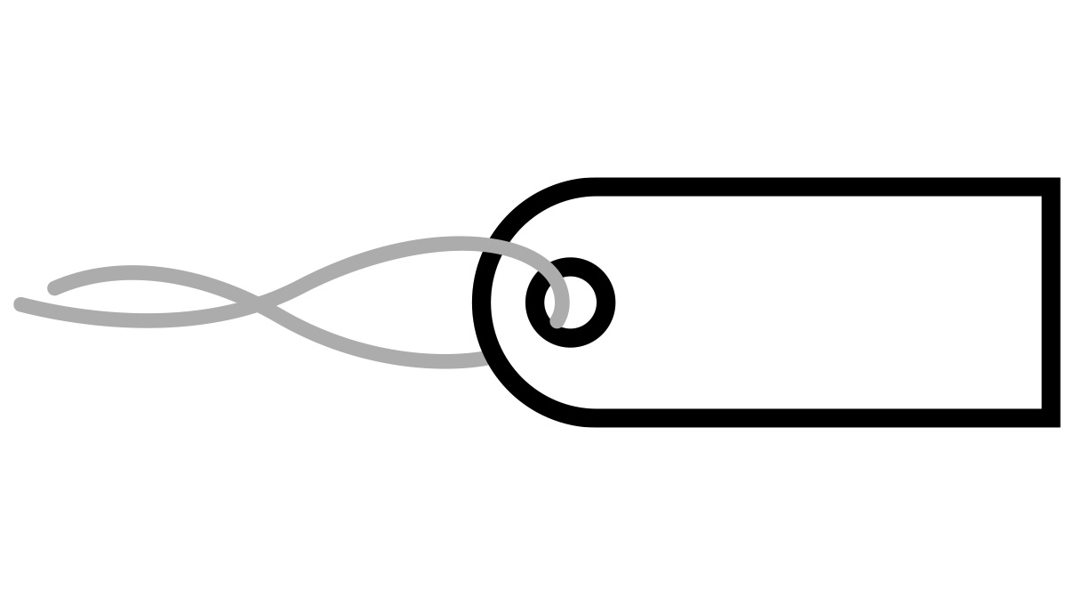 Fadenetikett, Weiß, Kunststoff, 16 x 6,5 mm, 1000 Stück