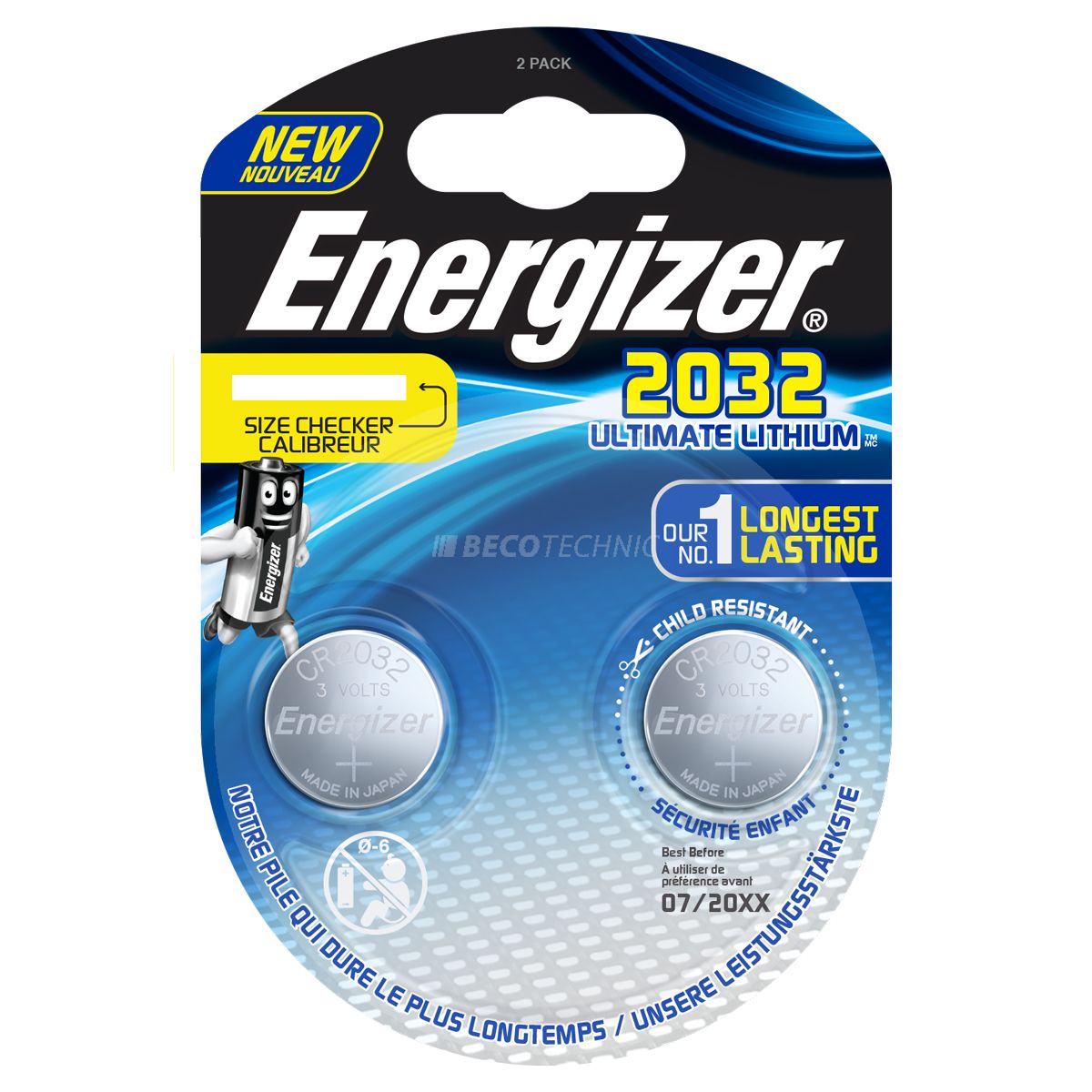 2er Blister CR 2032 Ultimate Energizer Lithium