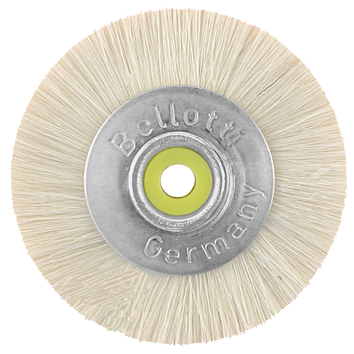 Circular brush bristles white 49 mm with metal plastic centre