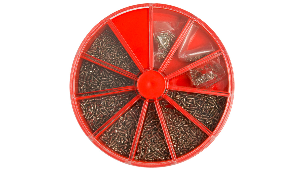 Assortment of 1000 screws for watches