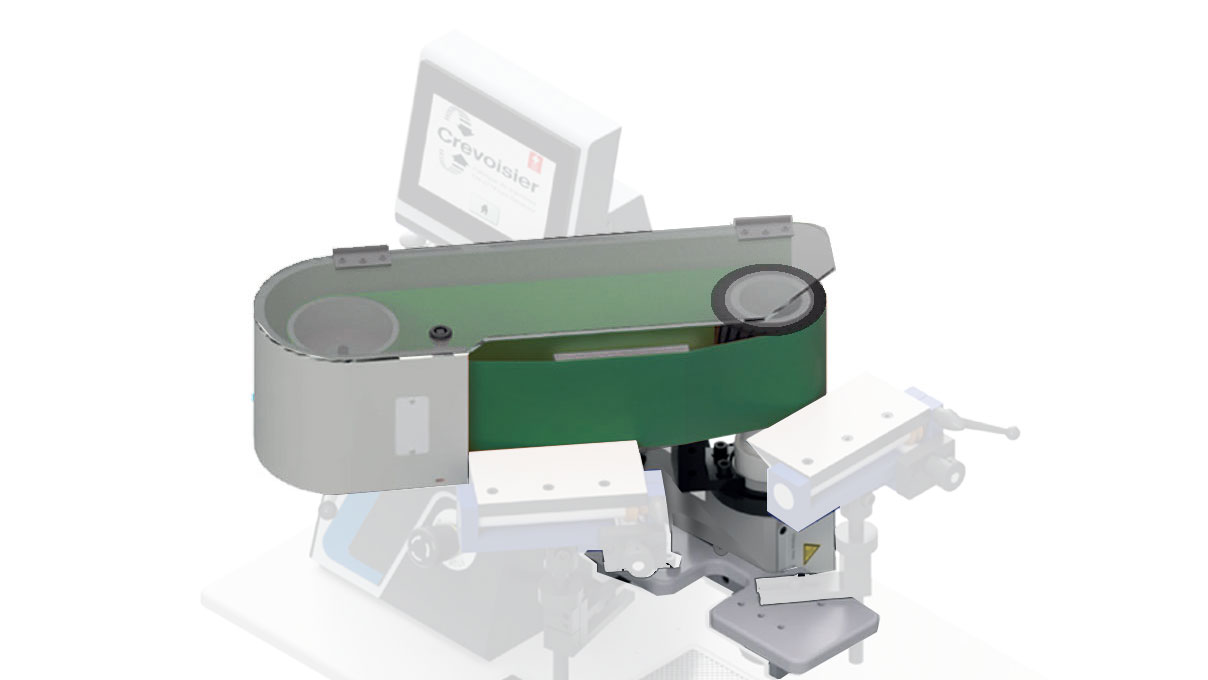Bandschleif-/Satiniereinheit horizontal/vertikal (M8) für Crevoisier Maschinen, inkl. Schleifhalterung 1000 x
100, Bandauflage aus gehärtetem Stahl, Antriebsrolle aus glattem Gummi in Ø 100 mm Bandschleif-/Satiniereinheit horizontal/vertikal (M8) für Crevoisier Maschinen, inkl. Schleifhalterung 1000 x
100, Bandauflage aus gehärtetem Stahl, Antriebsrolle aus glattem Gummi in Ø 100 mm