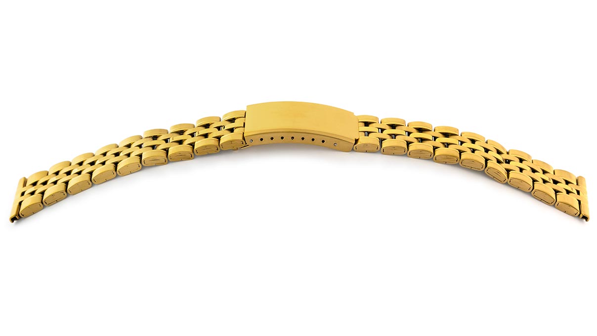 Bracelet Sport, stainless steel, gold-plated, width 16 - 20 mm, lug width 22 mm, length 180 mm
