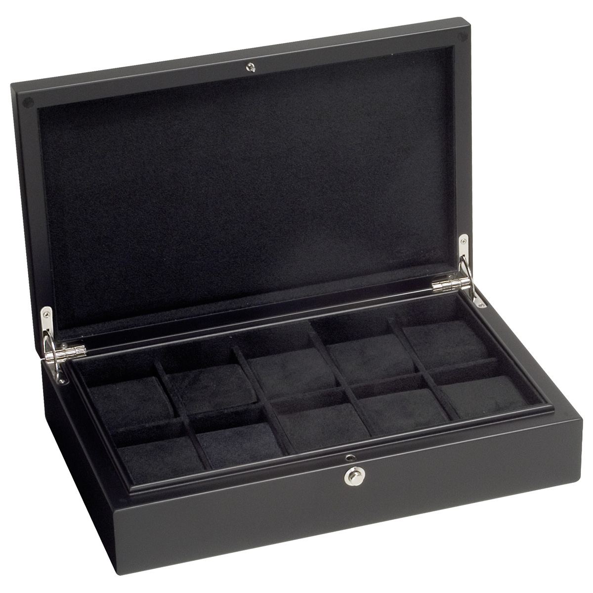 Beco Castle watch collector's box for 10 watches, matt black, black lining
