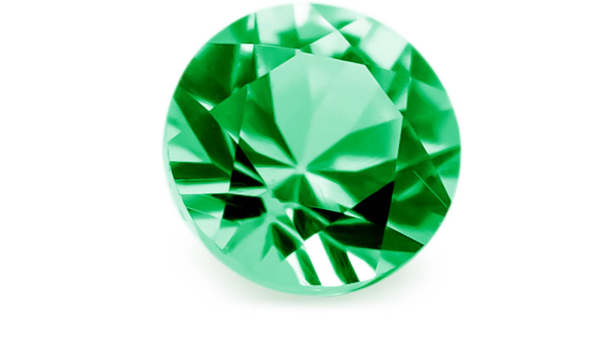 Alpinit, green, round, brilliant cut, Ø 4 mm