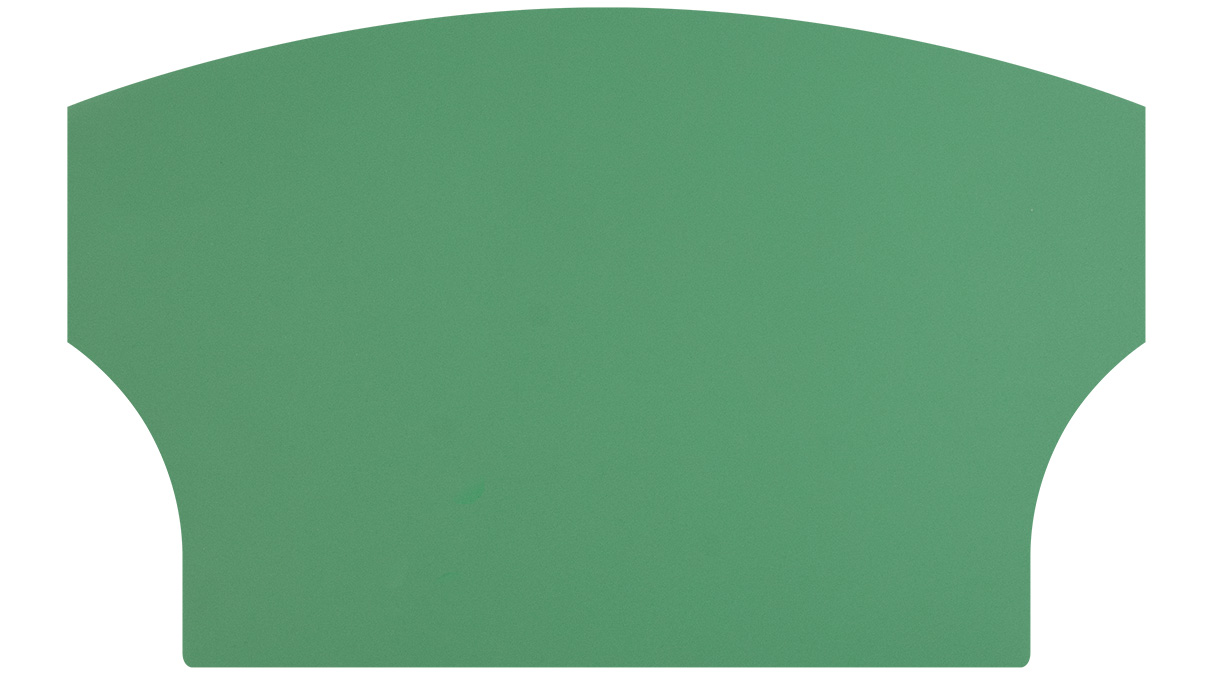Antistatische Arbeitsunterlage, weich, geschwungene Form, 317 x 194 mm, grün