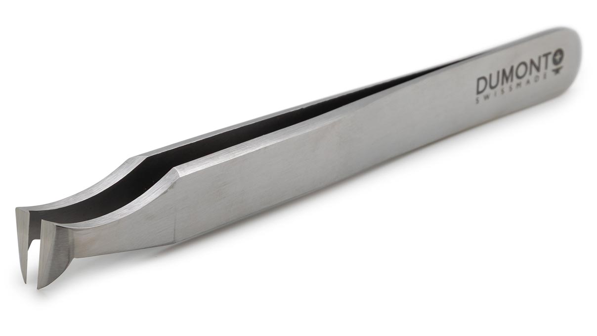 Dumont tweezers, Shape 15A, Carbon Steel, 115 mm