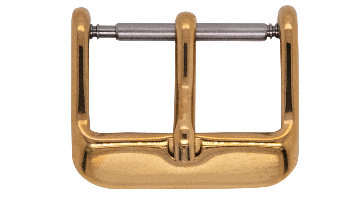 Hebilla ardillon para pulsera de cuero, Sport, dorada, 18 mm