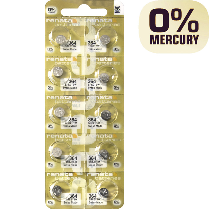 Renata battery 364 premium version in multipack, 0% mercury