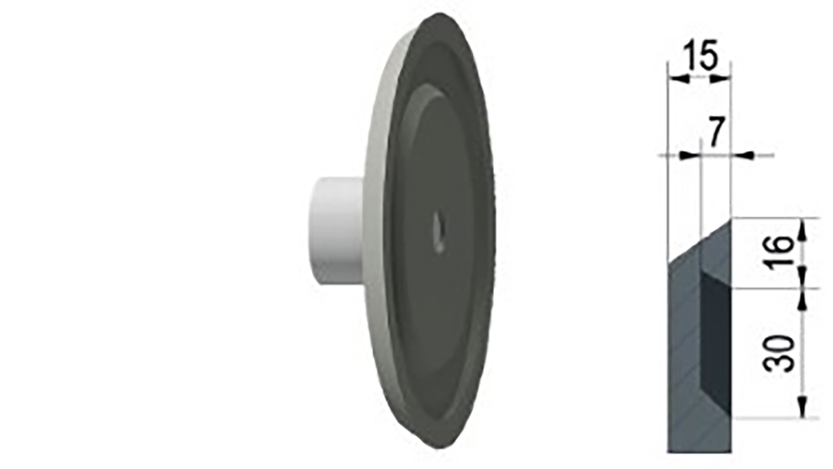 Gusseisenscheibe Ø 240 mm mit einfachem Adlerschwanz (M12) Gusseisenscheibe Ø 240 mm mit einfachem Adlerschwanz (M12)