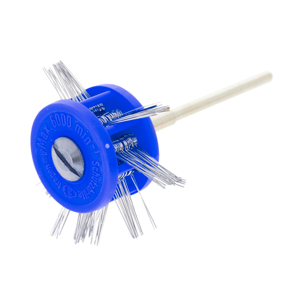Texturing brush, blue, Ø 40 mm, wire Ø 0,45 mm, HP-shank