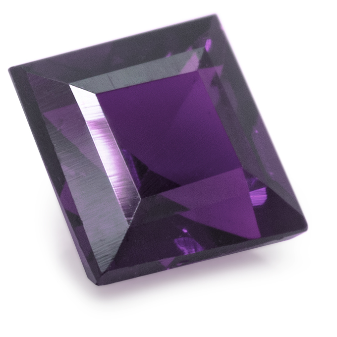 Amethyst, violett, carré, 3 x 3 mm