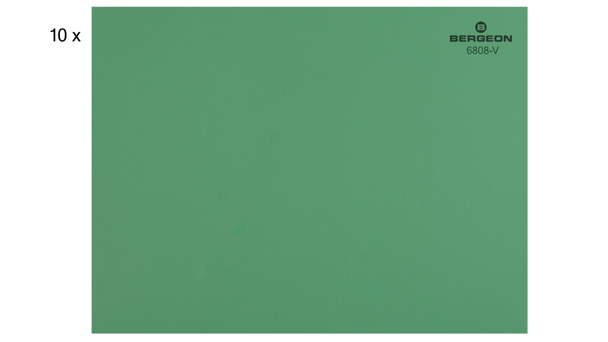 Bergeon 6808-V-10 Arbeitsunterlagen, selbstklebend, glatt, grün, 0,6 x 320 x 240 x mm, 10 Stück