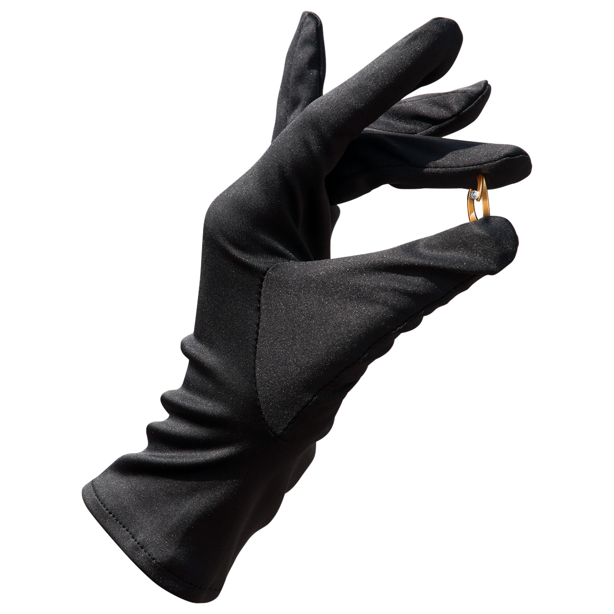 Mikrofaser Handschuh-Paar Haute Couture, schwarz, Größe S

