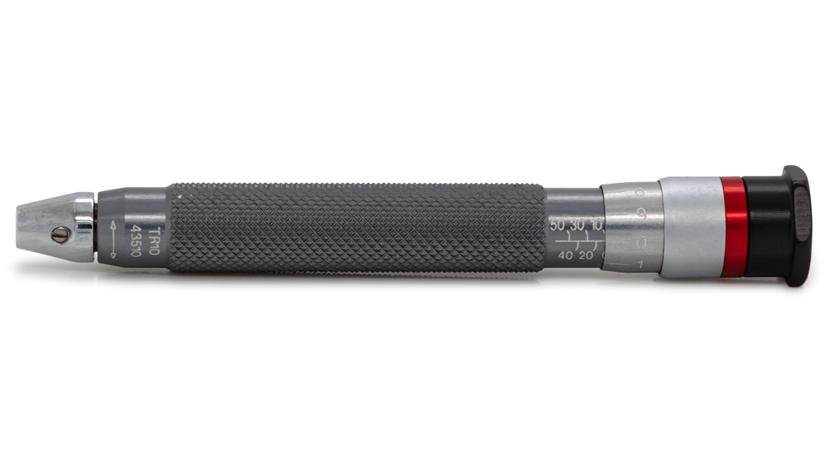 Petitpierre screwdriver TR-10, torque 5 - 55 mNm, for reducing sleeves