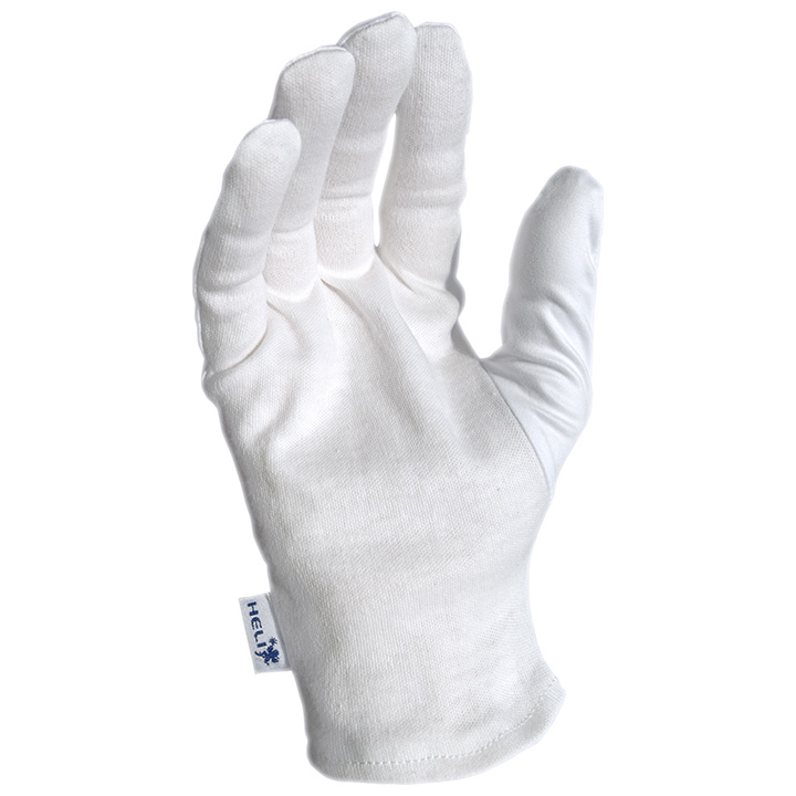 Heli presentation gloves, white, size L, 1 pair, microfiber and cotton