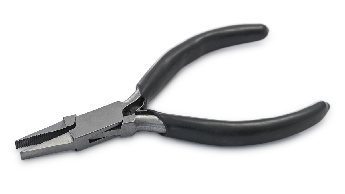 Flat nose pliers, serrated jaws, length 120 mm