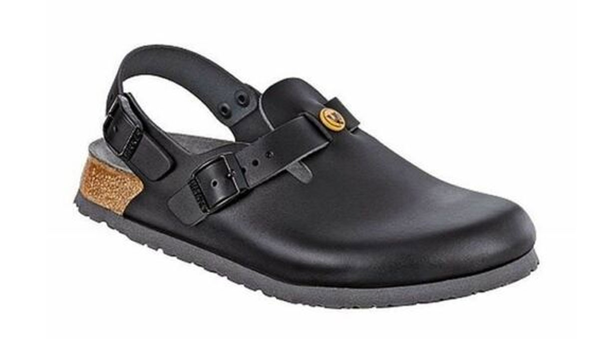 ESD clogs, size 44, black, heel strap, normal fit