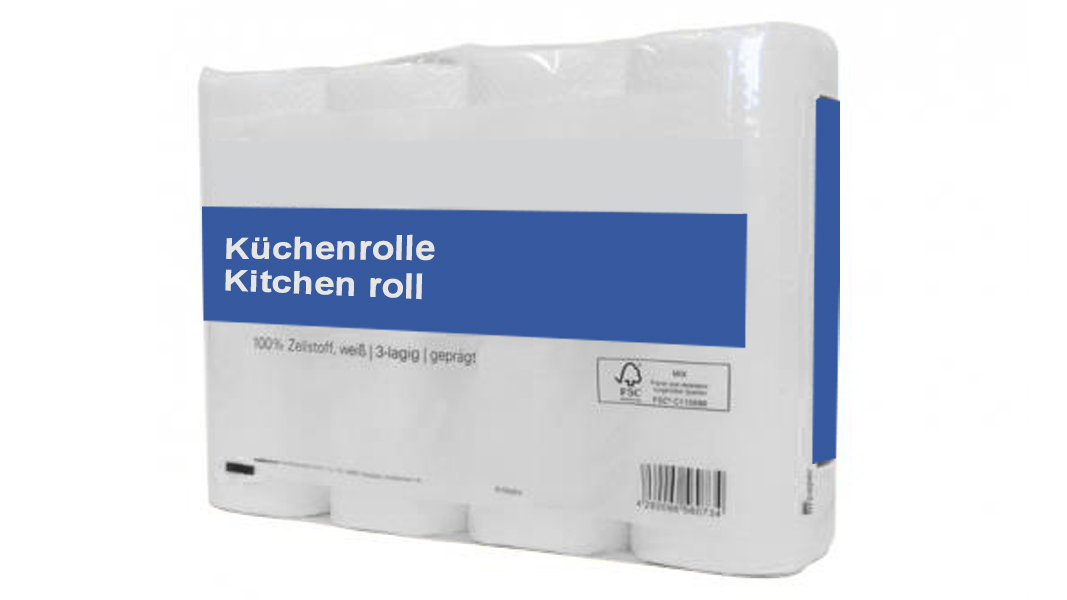 MPaper kitchen roll Top 3, bright white, 3-ply, 4 x 64 Blatt