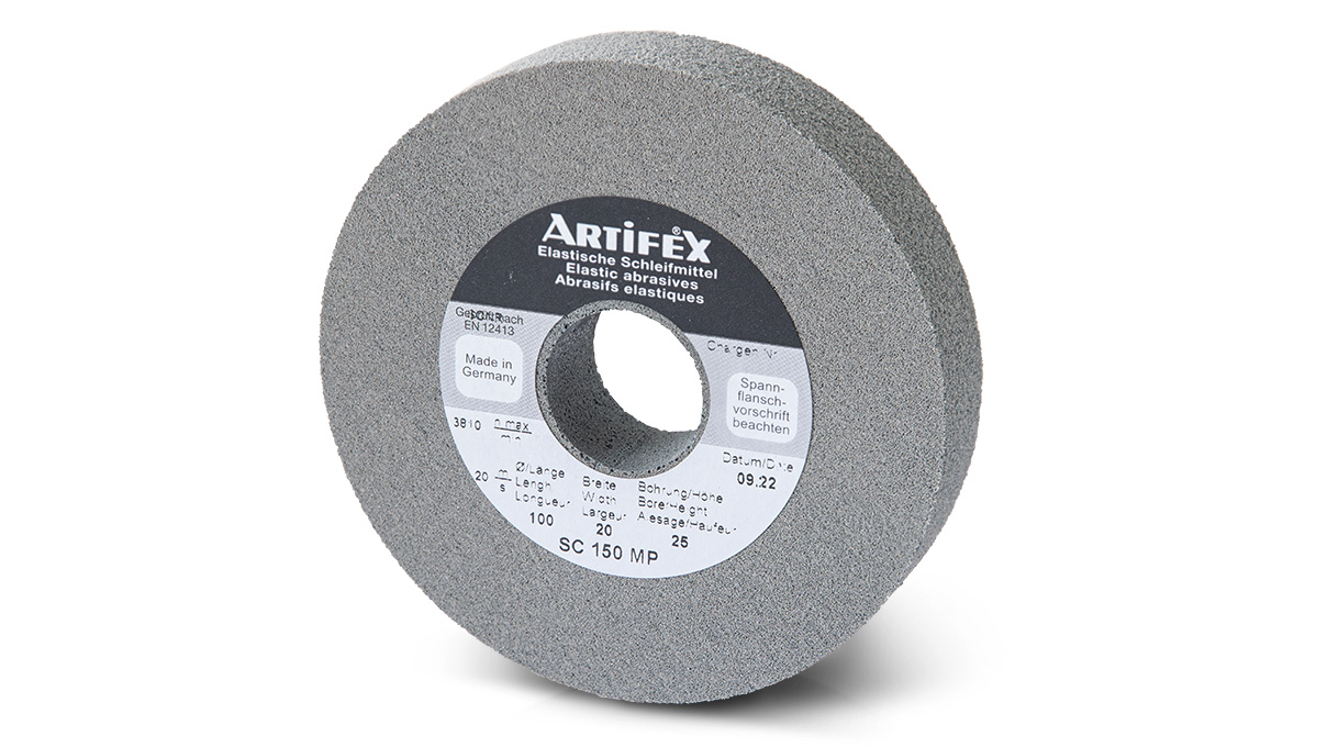 Artifex grinding wheel SC 150 MP, grain medium, hardness medium, Ø 100 x 20 mm, bore Ø 25 mm
