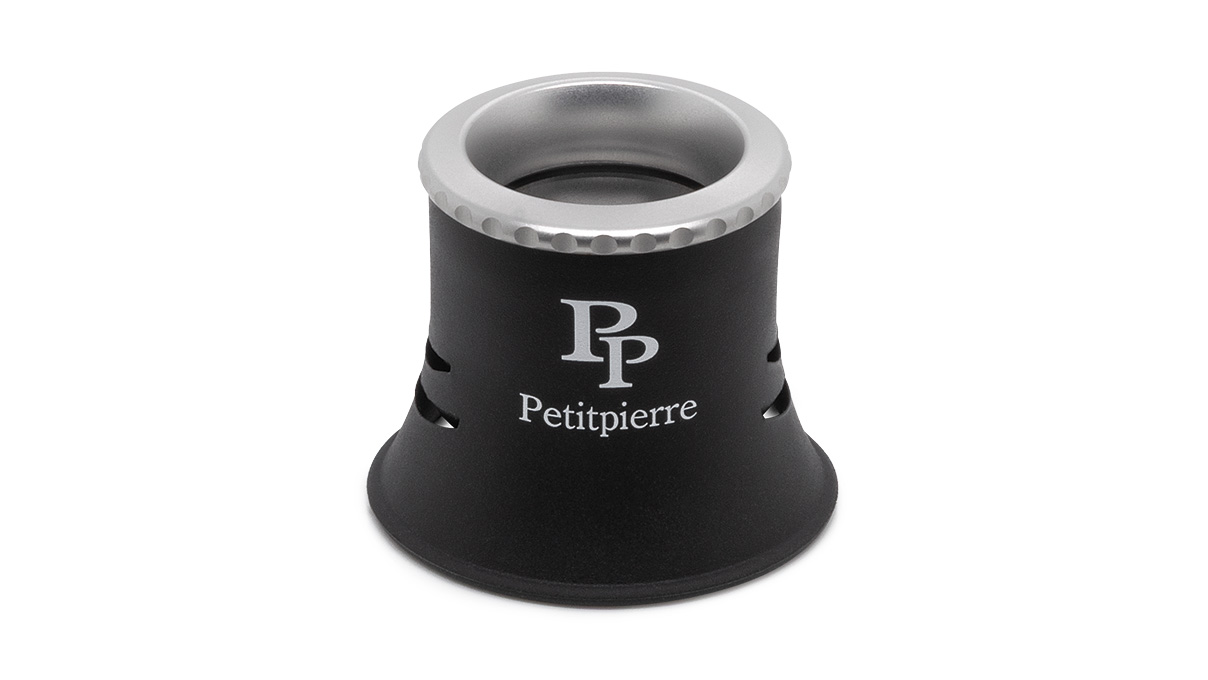 Petitpierre Uhrmacherlupe mit weichem Korpus, Vergrößerung 2,5x, schwarz