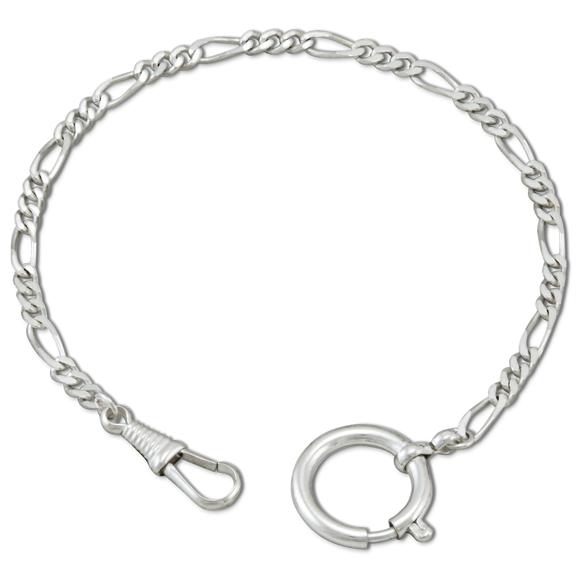Pocket watch chain, silver plated brass, length 24 cm